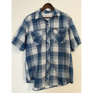Orvis Shirt‎ Men’s L Blue Plaid Performance Fishing Outdoor Button Up Collared